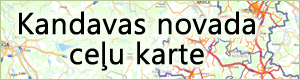 Kandavas novada ceļu karte.